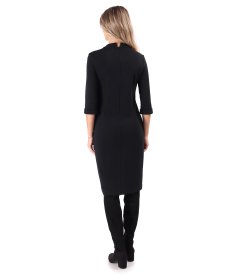 Rochie midi din din jerse plin cu lana virgina