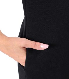 Rochie midi din din jerse plin cu lana virgina