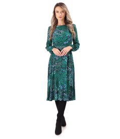 Rochie midi din viscoza imprimata cu motive paisley