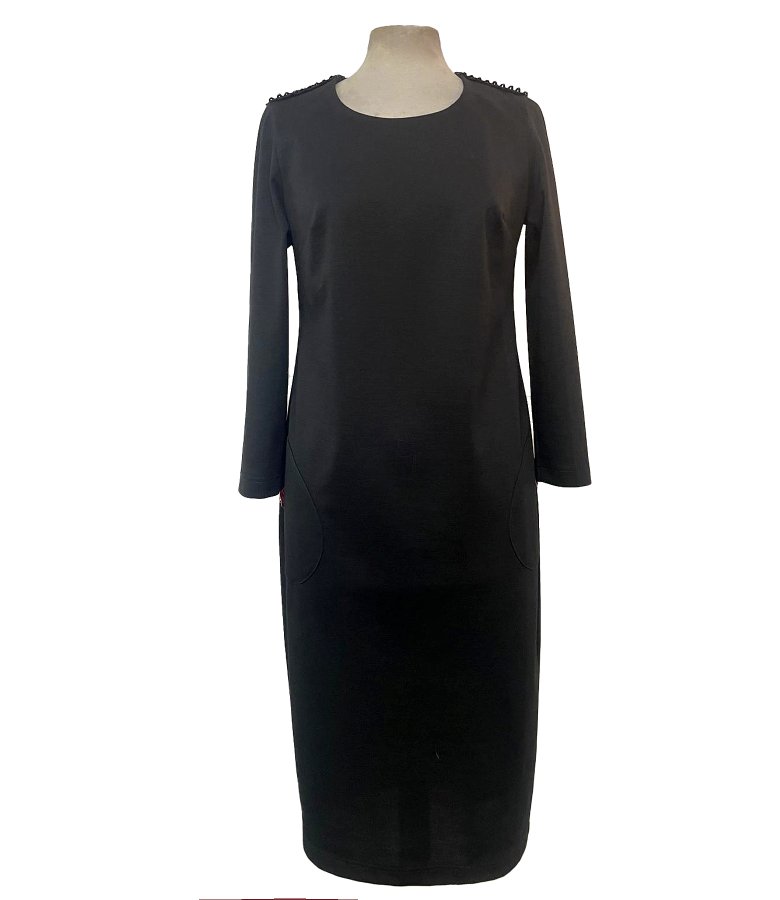 Rochie office din jerse elastic plin cu lana virgina