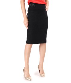 Fusta eleganta din bucle cu lana virgina