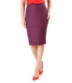 Fusta office din stofa cu lana