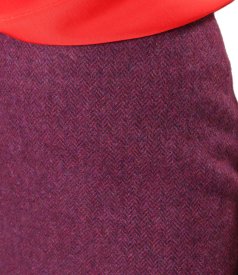 Fusta office din stofa cu lana