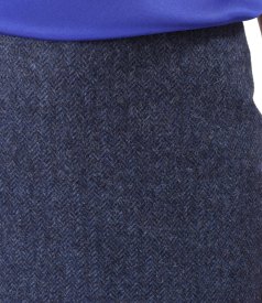 Fusta office din stofa cu lana