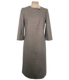 Rochie office din stofa in carouri cu fir metalic