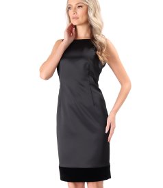 Rochie de seara din satin cu garnitura din catifea