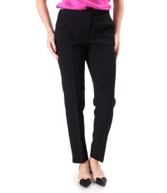 Pantaloni eleganti pana din stofa elastica