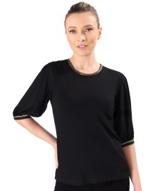 Bluza eleganta din jerse elastic cu maneci 3/4