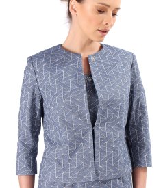 Sacou elegant din bumbac elastic tip denim