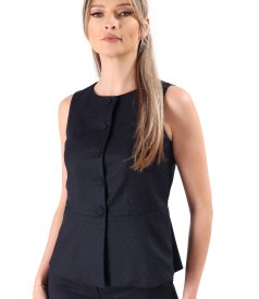 Vesta eleganta cu peplum din stofa cu picouri