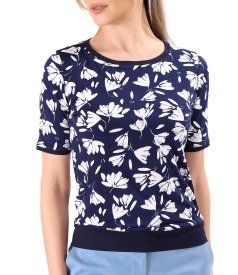 Bluza din jerse elastic imprimat in relief