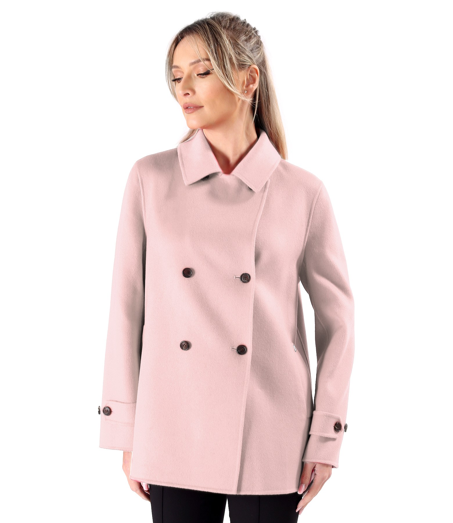 Jacheta scurta eleganta din stofa cu lana si casmir