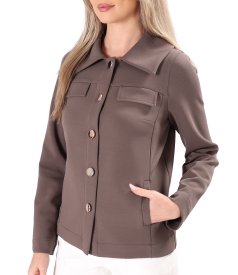 Sacou din stofa plina tip scuba cu bumbac