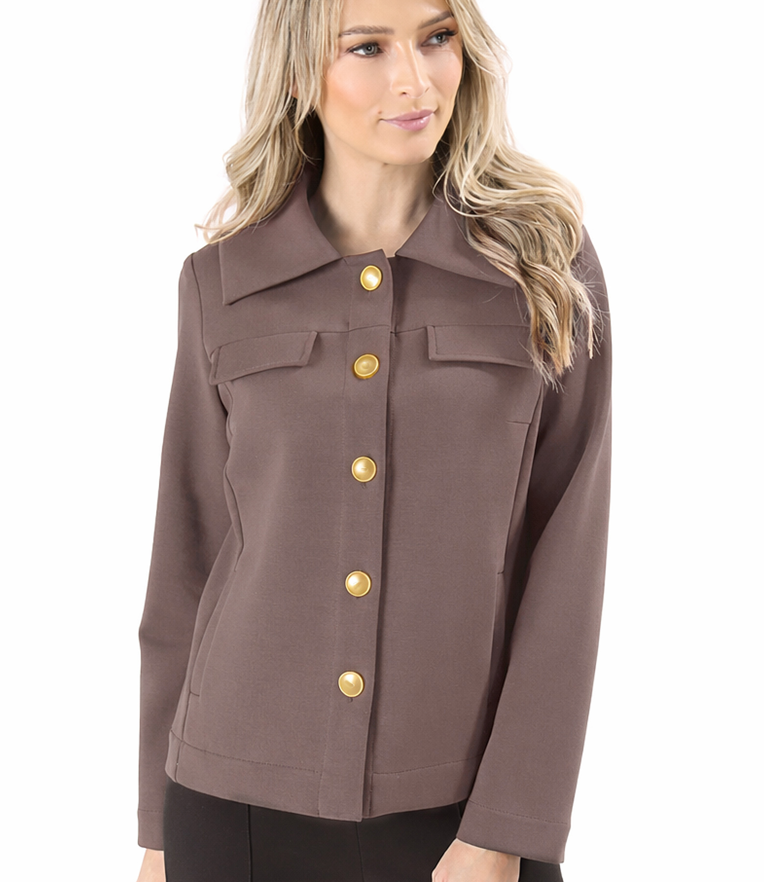 Sacou din stofa plina tip scuba cu bumbac