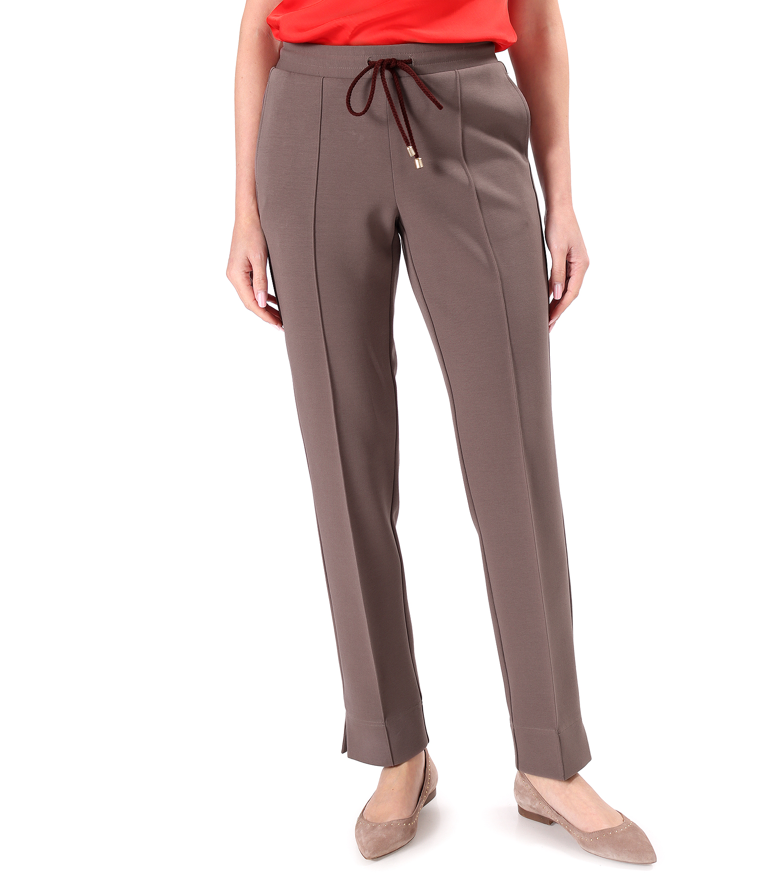 Pantaloni lejeri din stofa plina tip scuba cu bumbac