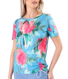 Bluza din jerse elastic cu snur in partea de jos