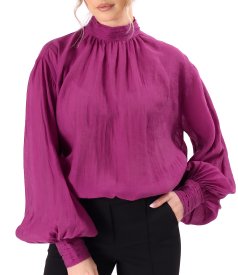 Bluza eleganta din tencel cu maneci lungi
