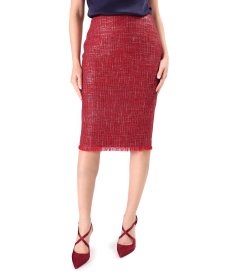 Fusta creion din bucle cu viscoza cu fir argintiu