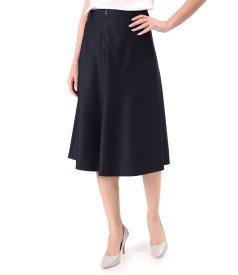 Fusta midi din stofa cu picouri