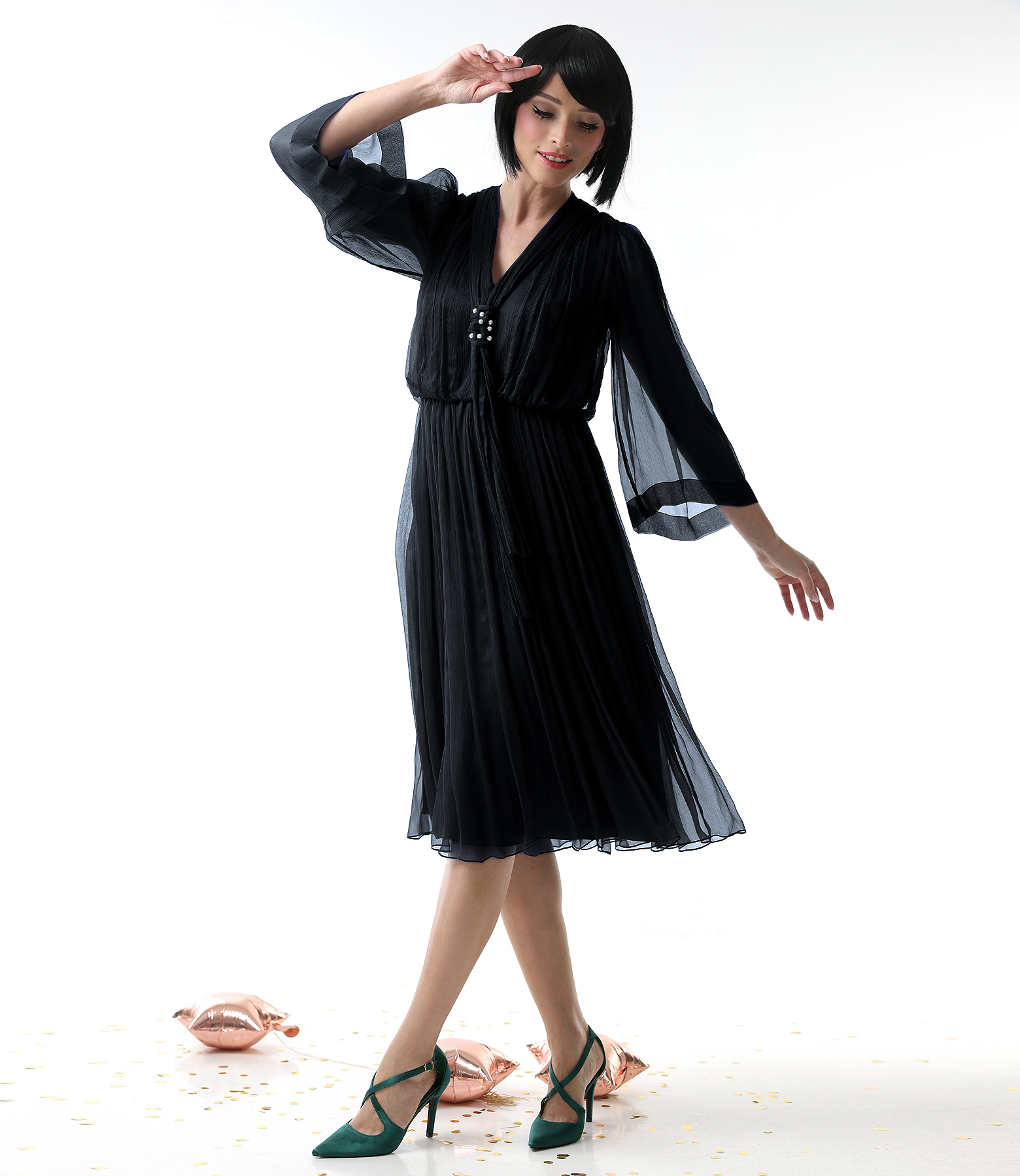 Rochie de seara din voal de matase naturala