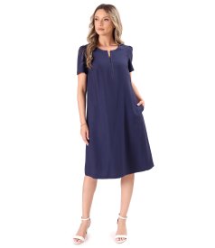 Rochie evazata din viscoza usor creponata