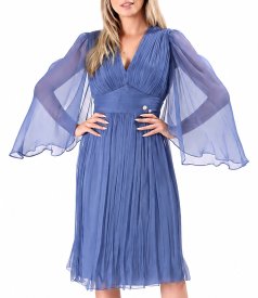 Rochie scurta de seara din voal de matase naturala