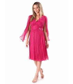 Rochie scurta de seara din voal de matase naturala