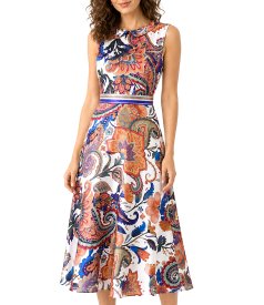 Rochie midi din matase naturala imprimata cu motive paisley