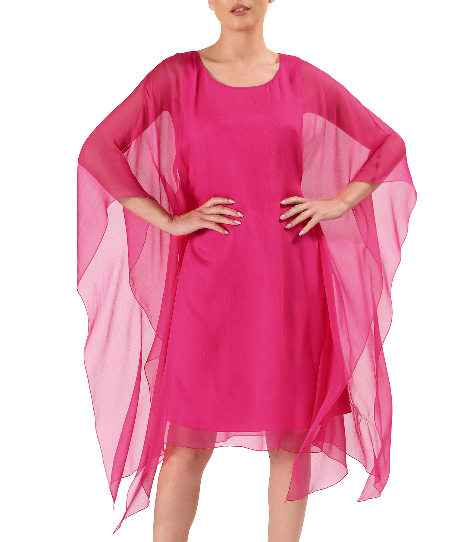 Rochie fluture din voal de matase naturala