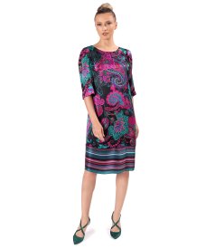 Rochie lejera din matase naturala imprimata cu motive paisley