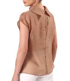 Bluza din tencel cu nasturi la spate
