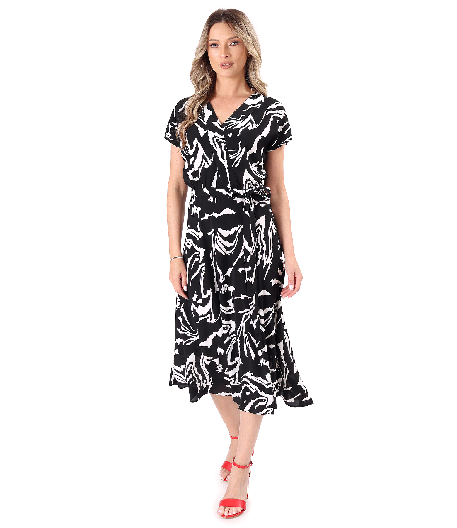 Rochie eleganta din viscoza imprimata