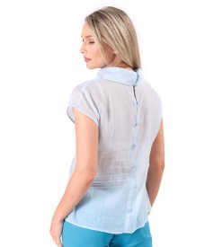 Bluza din tencel cu nasturi la spate