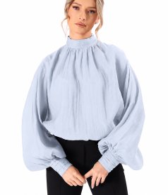 Bluza eleganta din tencel cu maneci lungi