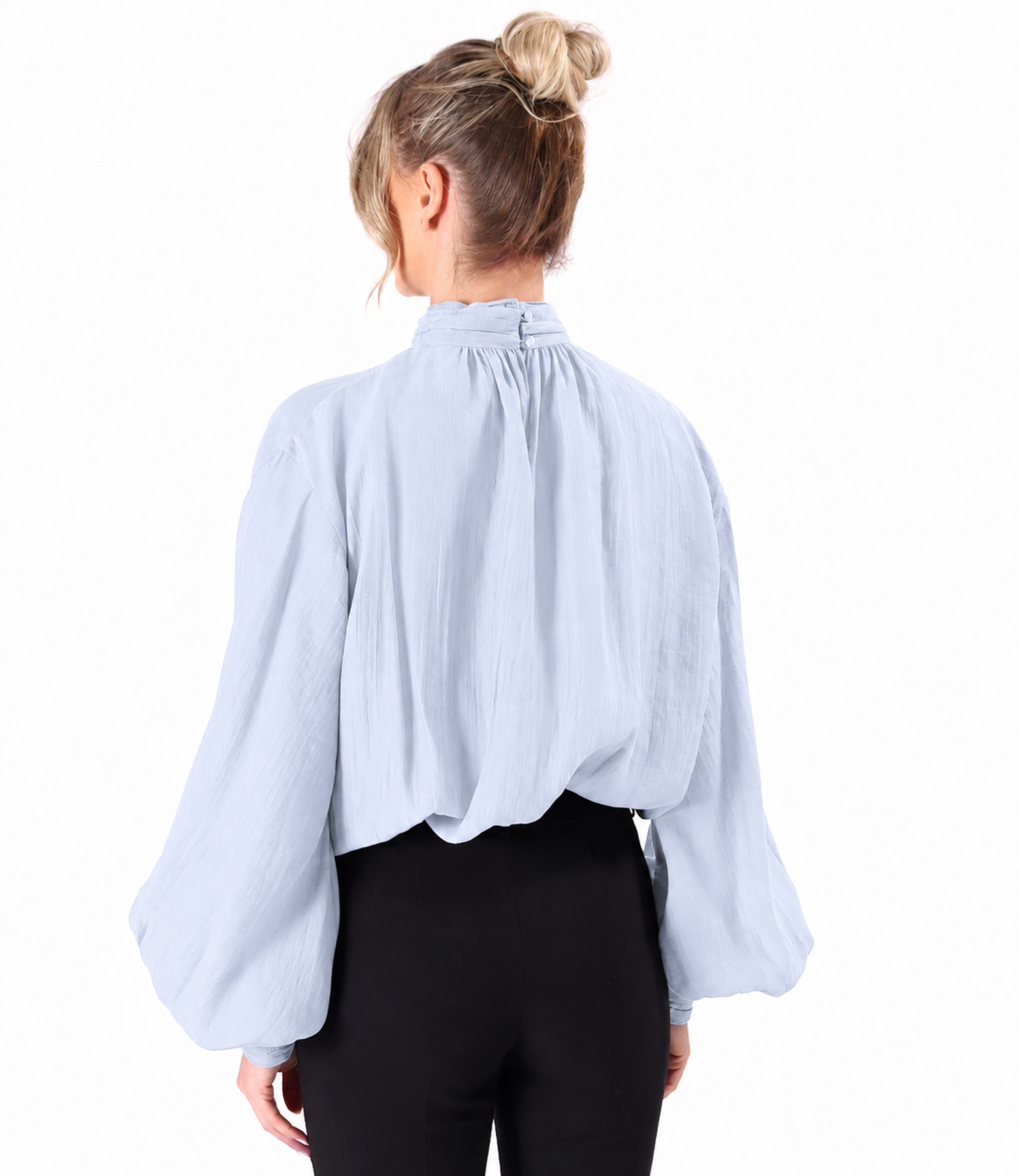 Bluza eleganta din tencel cu maneci lungi