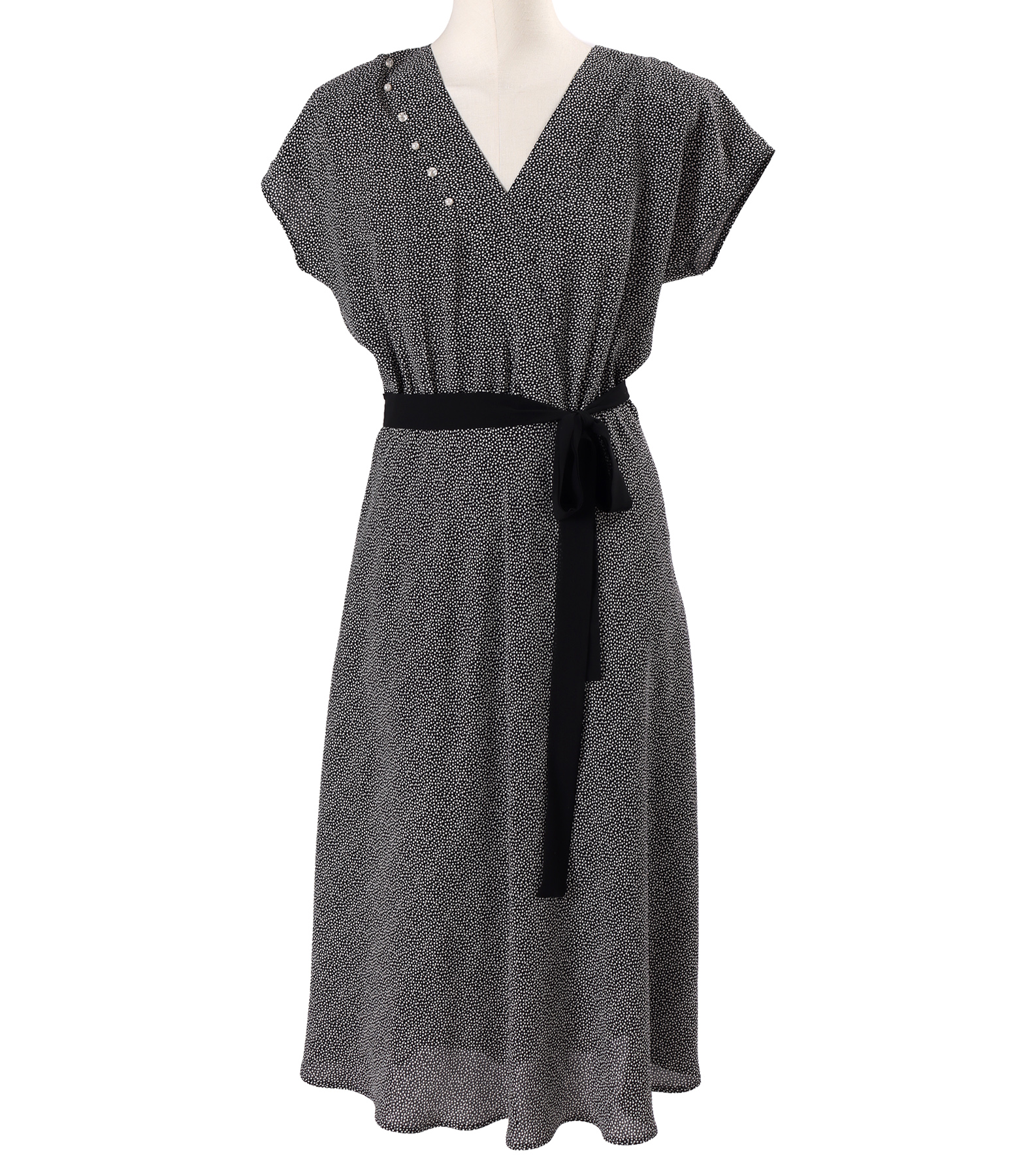 Rochie eleganta din viscoza imprimata cu picouri