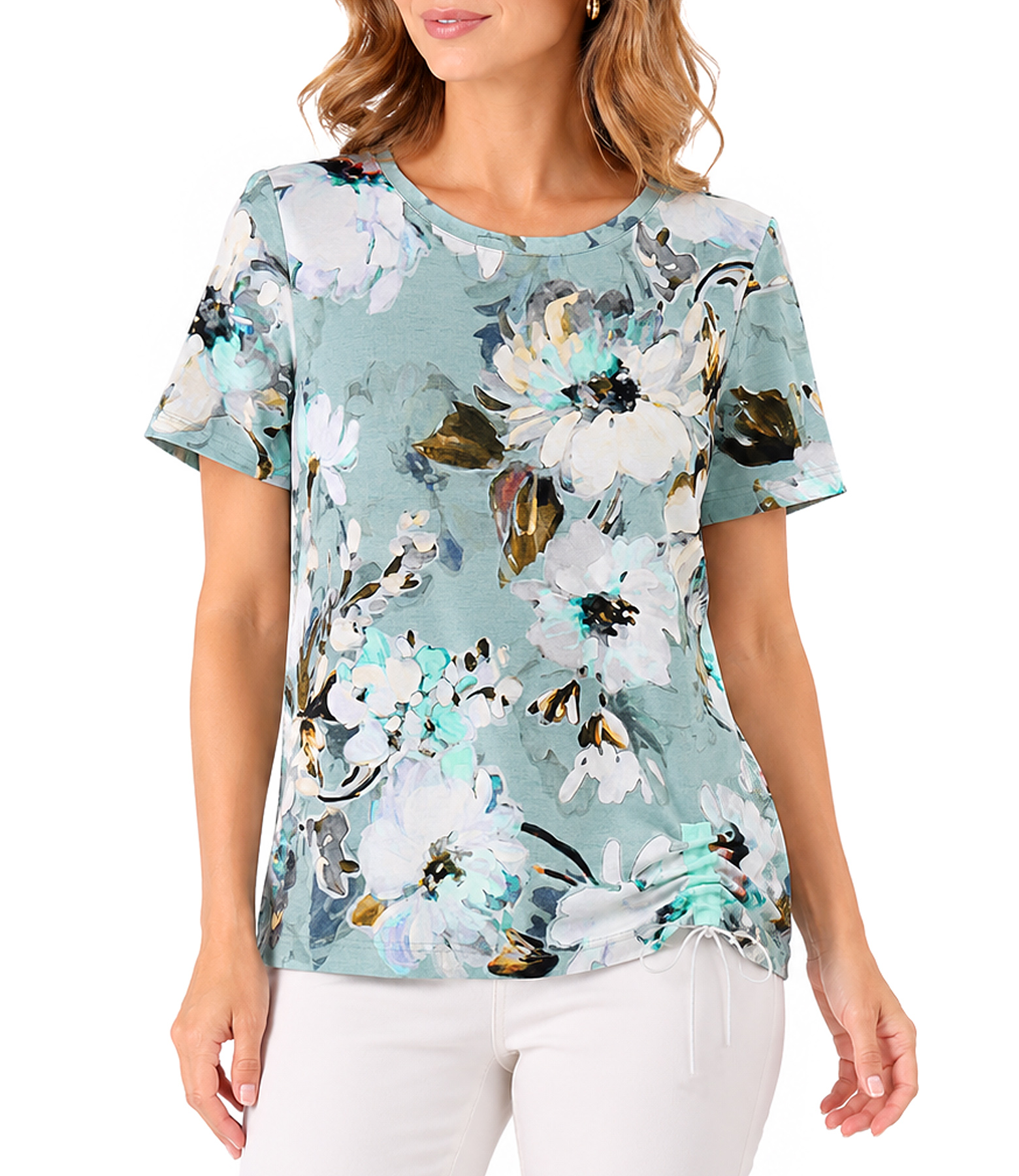 Bluza din jerse elastic cu snur in partea de jos