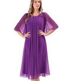 Rochie midi de ocazie din voal uni
