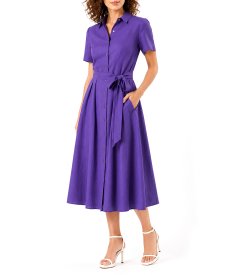 Rochie eleganta tip camasa din viscoza usor creponata