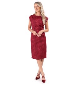 Rochie eleganta din brocart cu motive florale