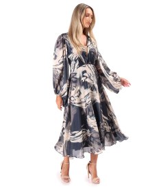 Rochie de seara din voal imprimat