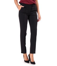 Pantaloni pana din stofa elastica cu viscoza si tencel