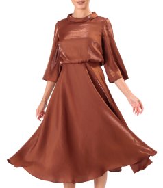 Rochie midi din tesatura satinata