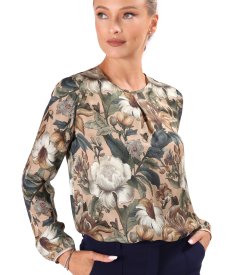Bluza lejera cu maneci lungi din viscoza cu matase naturala