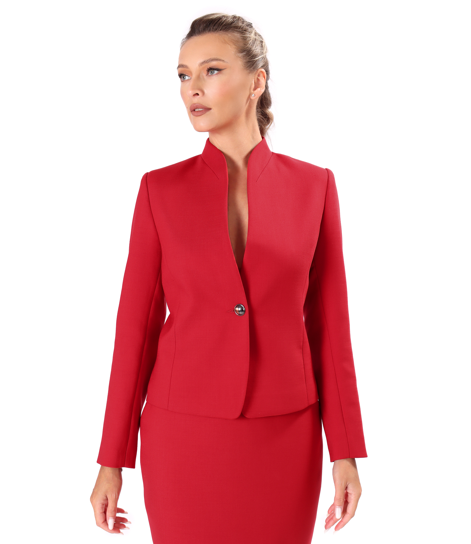 Sacou office din stofa elastica cu lana virgina