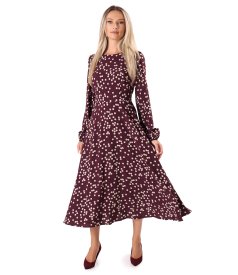 Rochie midi din viscoza imprimata cu buline