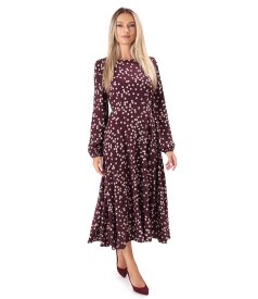 Rochie midi din viscoza imprimata cu buline