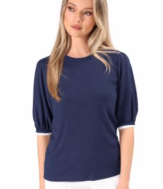 Bluza eleganta din jerse elastic cu maneci 3/4