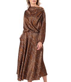 Rochie midi eleganta din viscoza imprimata