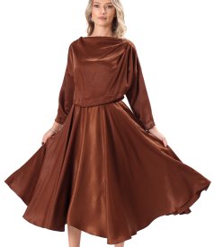 Rochie midi eleganta din tesatura cu viscoza satinata